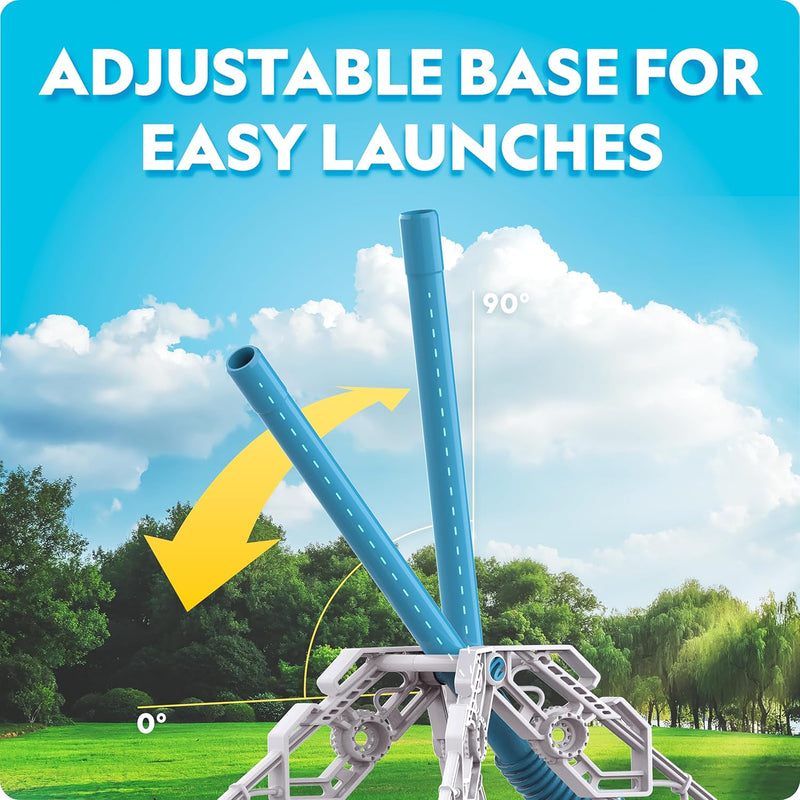 National Geographic Air Rocket Launcher Science Kit for Kids 8–12 with Glow-in-the-Dark Foam Rockets and Adjustable Launch Base
