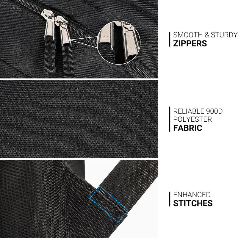 ZORFIN 26L Black Backpack for College, and Travel: Water Resistant Bookbag