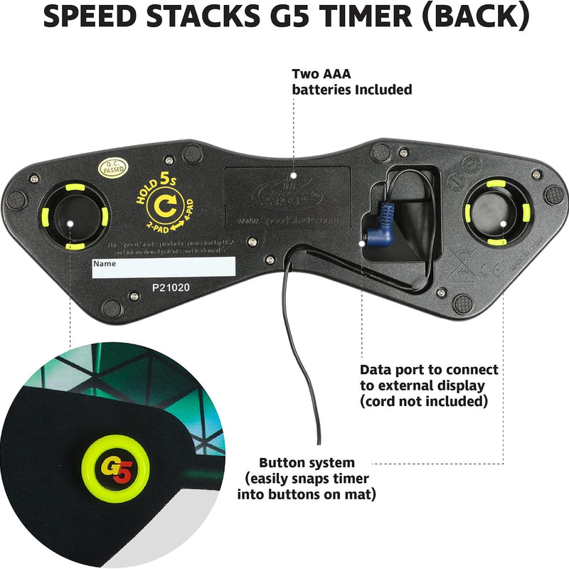 Speed Stacks G5 Timer | Official Sport Stacking and Cubing Association Timer | Accuracy to 0.001 Seconds, Batteries Included
