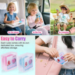 2-Pack Stress Cube Set: Quiet Squishy Toys for Anxiety Relief & Improve Focus, Durable, Sensory Squeeze Blocks for Adult Kid in Classroom Office Home Car (2” Wide, Blue & Pink)