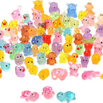 Mini Resin Ducks Tiny Animals Various Small Animals Dog, Rabbit, Turtle, Chick, Bird Glow in The Dark for Garden Micro Landscape Potted Dollhouse Decor（Random Style）