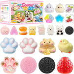 22PCS Squishy Toys, Adorable Squeeze Toys Set, Fidget Toys Kit for Kids & Adults, Squishies Ideal for Anxiety Stress Relief, Party Favors Classroom Birthday Gifts for Boys & Girls
