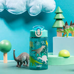 Zak Designs Dinosaur 16oz Leak-Proof Straw Kids Water Bottle, Plastic