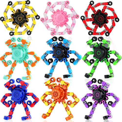 9PCS Transformable Fidget Spinners, Sensory Fidget Deformable Chain DIY Robot Spinner Sensory for Boys, Fidget Toys for Party Favors Travel Toys