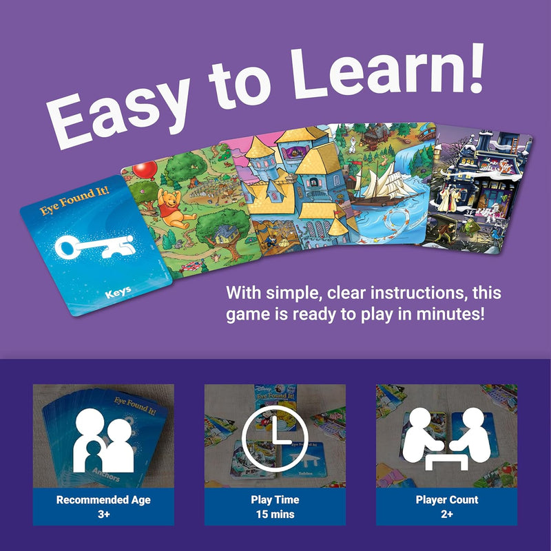Ravensburger Eye Found It! World of Disney Card Game - Fun and Educational Spot It for Toddlers, Preschoolers, Boy and Girls Ages 3-8 - Family-Friendly for Endless Fun