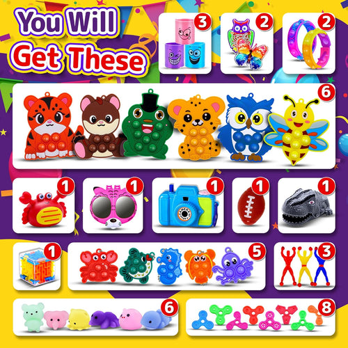 40-piece Vibrant Fidget Toy Set for Kids, Classroom Prizes, Birthday Gifts, and Stress Relief