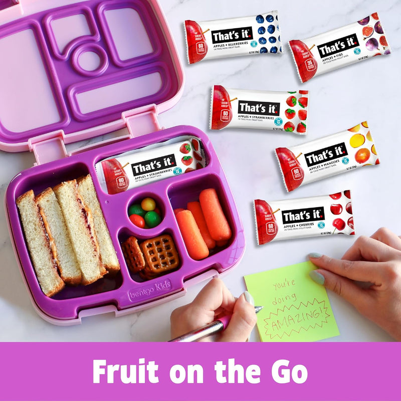 That's it. Mini Fruit Bars (Variety 35 Pack) No Sugar Plant-Based, Vegan & Gluten Free, Breakfast Bar, Paleo, for Children, Non GMO, Fiber (7 Blueberry, 7 Cherry, 7 Fig, 7 Mango, 7 Strawberry)