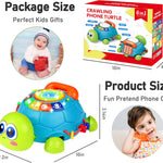 KWYZ Musical Turtle Crawling Toy - Light & Sound Baby Tummy Time Toys for 6-18 Months