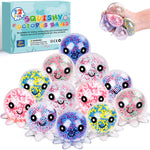 VESPRO 12 Pack Fidget Stress Balls for Adults, Cute Octopus Stress Sensory Stress Ball, Bulk Squishy Squeeze Ball Toys Set for Classroom Prizes and Birthday Party Favors