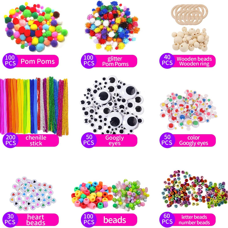 Itopstar 3000 Kids Arts and Crafts Supplies for Kids Crafting Supply in 3 Layered Plastic Art Box All in One Ages 8 9 10 11 & 12 Year Old Girls & Boys Crafting Supply Set