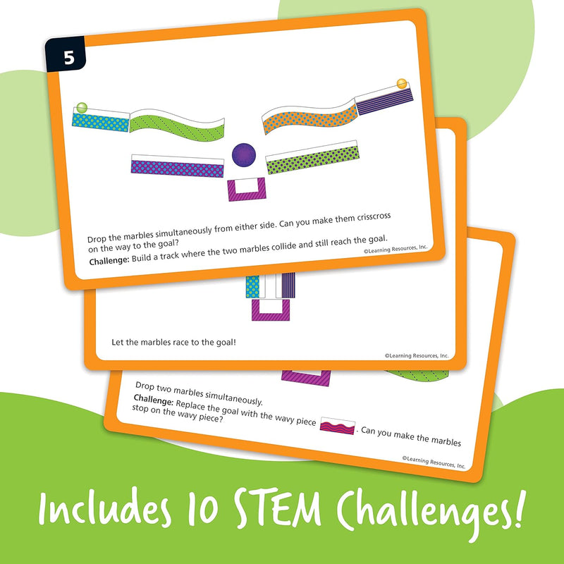 Learning Resources Tumble Trax Magnetic Marble Run STEM Toy for Kids 4-8 with Marbles and Track Pieces