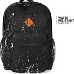 ZORFIN 26L Black Backpack for College, and Travel: Water Resistant Bookbag