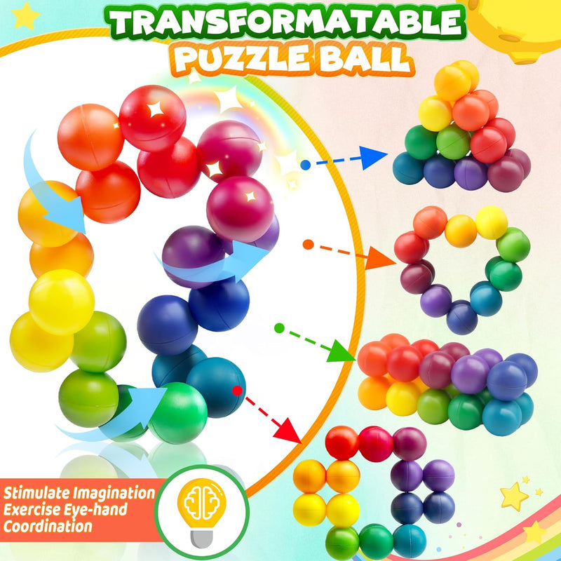 Sensory Autism Balls Toy for Toddler Kids, Airplane Travel Toys for Age 3-5 5-7 3-4 4-8 School Fidget Classroom Autistic Calm Down Treasure Prize Box Dementia Activities Easter Basket Stuffers Gifts