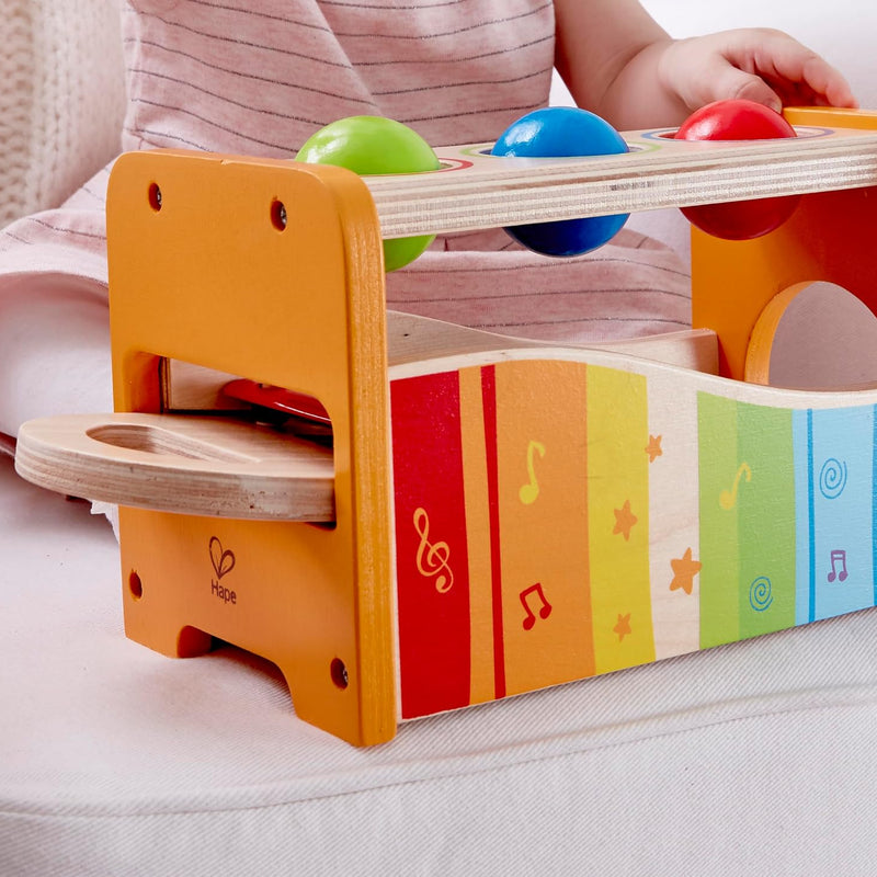 Hape Pound & Tap Bench with Slide Out Xylophone - Award Winning Durable Wooden Musical Pounding Toy for Toddlers