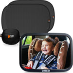 Baby Car Mirror for Rear Facing Seats (2 Pack) | Double award-winning, shatterproof and shakeproof baby car mirror with 360° rotation and clear convex view for newborn safety