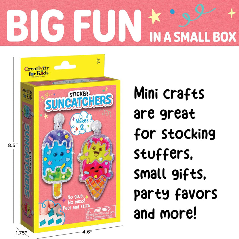 Creativity for Kids Sticker Sun Catchers Mini Craft Kit: Create 2 Suncatchers - Toddler Activities for Summer and Gifts, Arts & Crafts for Kids, Window Art for Kids (Ages 3+)