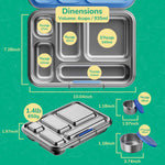 AOHEA Stainless Steel Bento Box Kids, Kids Metal Bento Lunch Box BPA Free Lunch Box Containers 304 Stainless Steel Bento Box for School and Office(Bule)