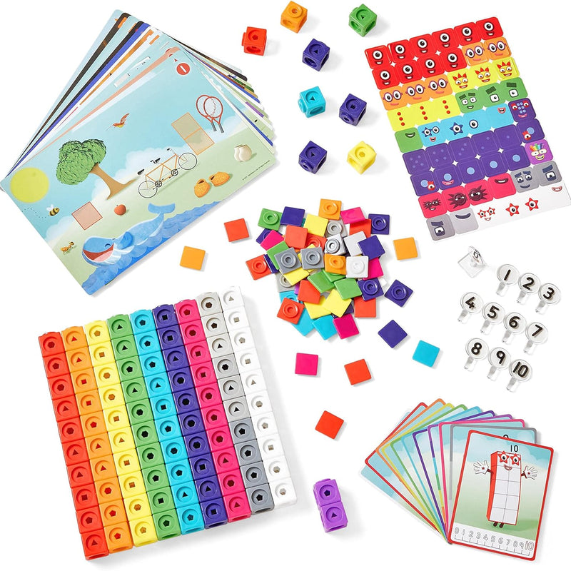Numberblocks MathLink Cubes, 30 learning activities, counting blocks for kids, ages 3-5, preschool educational toys