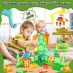 Coodoo Dinosaur Toys Magnetic Tiles 3D Movable Dinos for Kids 3-5 5-7 Toddler Outdoor Sensory Toys, STEM Educational Magnetic Blocks for 3+ Years Old Boys Girls Kids Toy