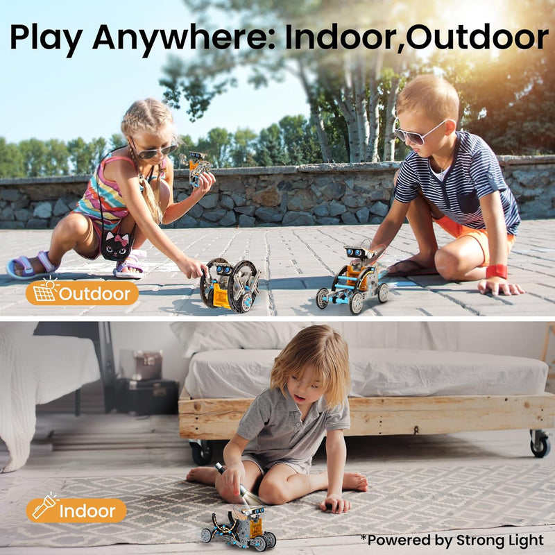 Sillbird 12-in-1 Solar Robot Building Kit: STEM Gift for Boys Aged 8-13, DIY Science Educational Robotic Toy