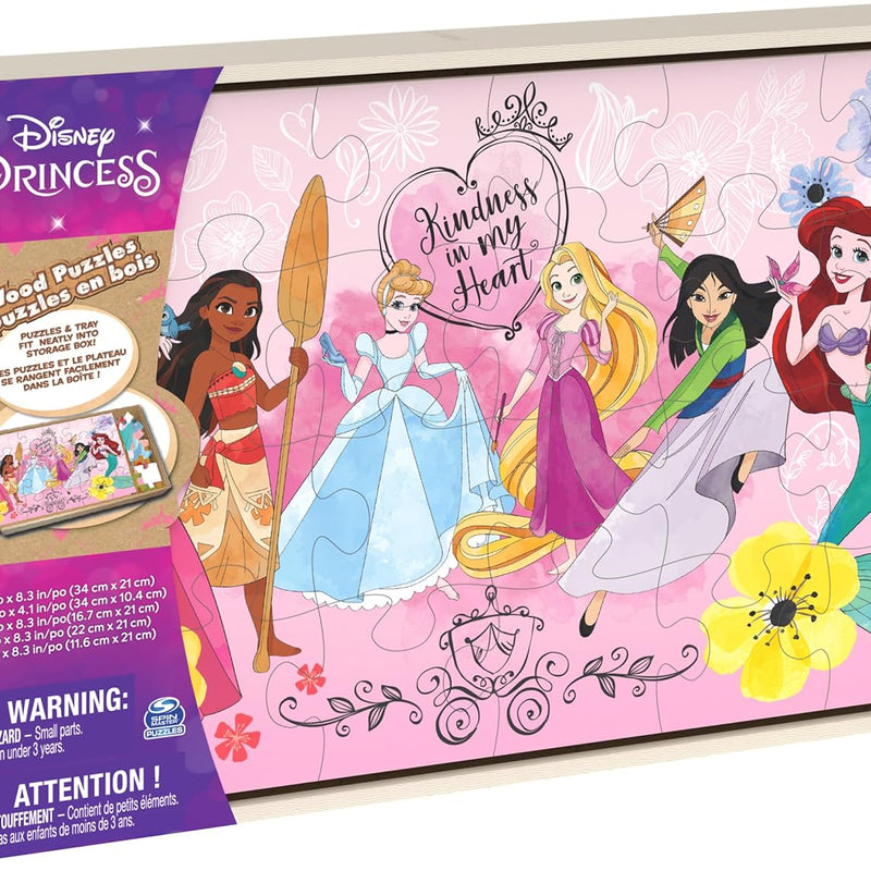 Disney Princess Puzzles: 7-Pack of Jigsaw Puzzles, 12-24 Pieces, Featuring Ariel, Tiana, Rapunzel, and More