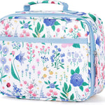 mibasies Kids Lunch Box for Girls, Insulated and Reusable Lunch Bag for School Preschool Kindergarten, Flower Pink