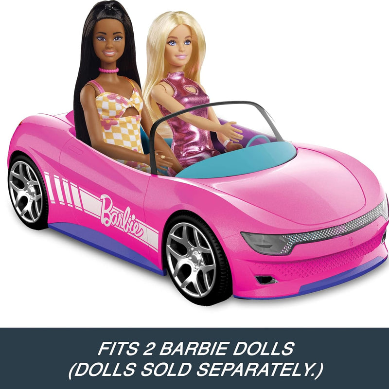 Hot Wheels Barbie RC Pink Convertible Car Remote Control Toy for Kids, 2 Barbie Doll Storage, Sticker Sheet Included