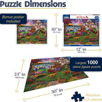 White Mountain 1000 Piece Jigsaw Puzzle Patriotic Summer Celebration Puzzles with Large Pieces for Adults and Family 24"x30" - 4th of July