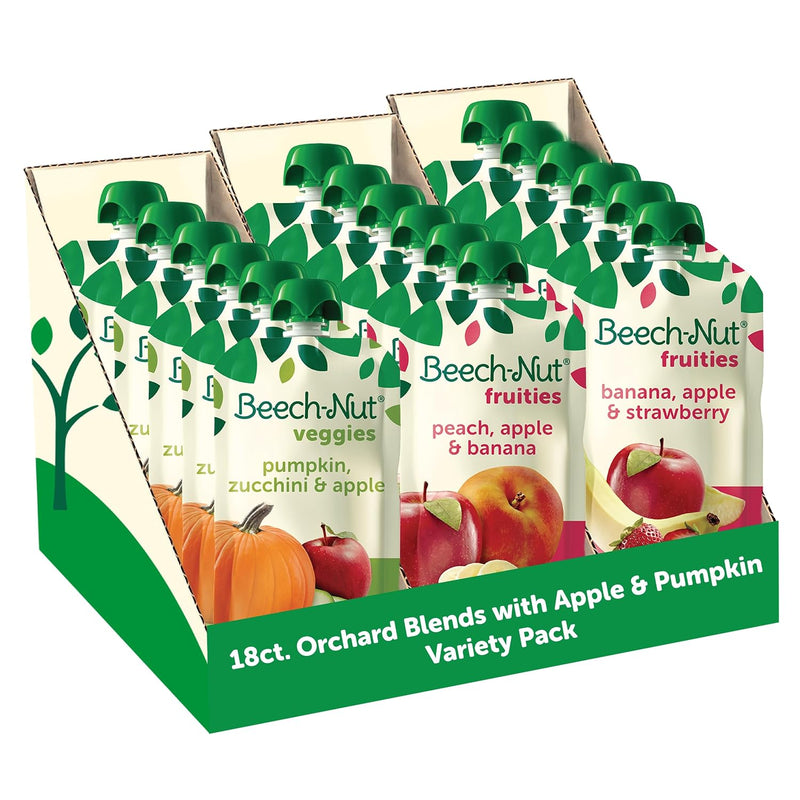 Beech-Nut Baby Food Pouch Variety Pack, Fruit & Root Veggies, 18 Pouches