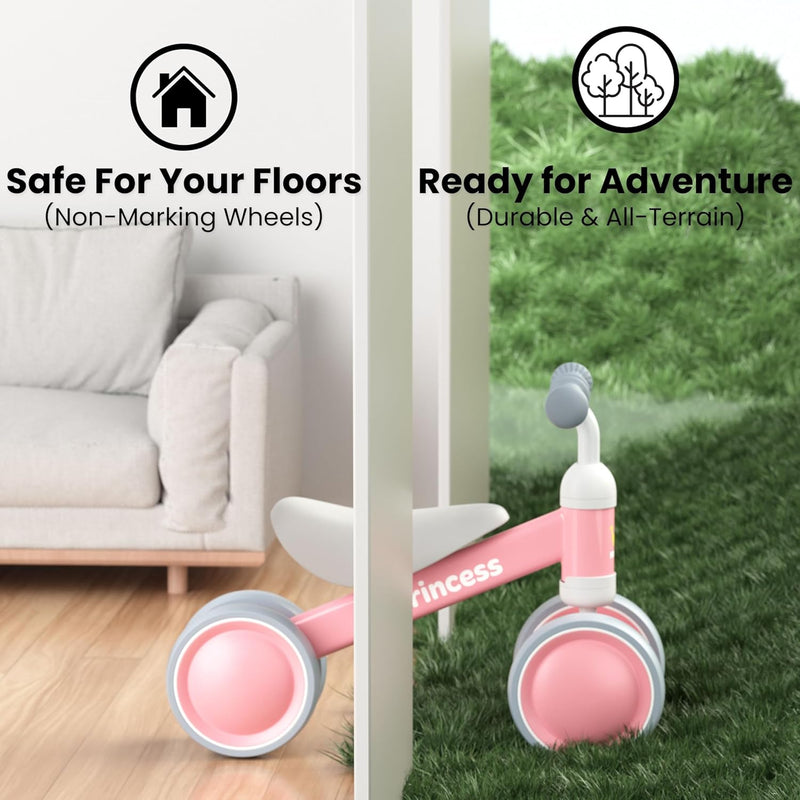 Bekilo Baby Balance Bike for 1 Year Old Girl with LED Light Up Wheels