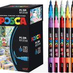 posca Paint Markers, 3M Fine Point Acrylic Paint Pens with Reversible Tips, Art Supplies For Gifts, Decorations Fabric, Metal, Glass, Wood and Canvas, Set of 15