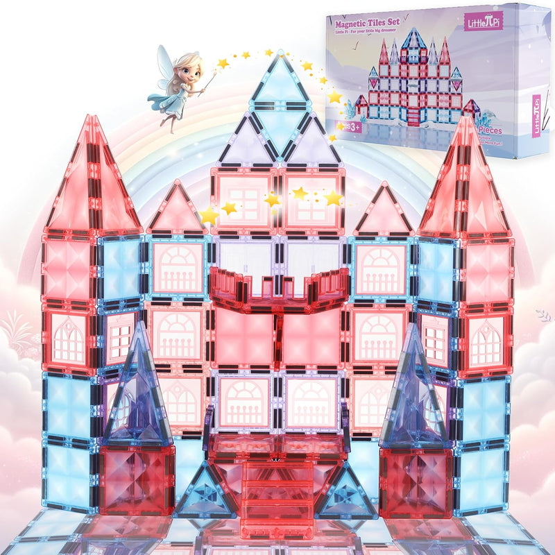 Little Pi Unicorn Toys for Girls Age 4-6 - Unicorn Magnetic Tiles Frozen Toys for Girls Age 4-7 - 3 Year Old Girl Gifts 4 Year Old Girl Birthday Gifts Magnetic Blocks Age 3 4 5 6 7 8
