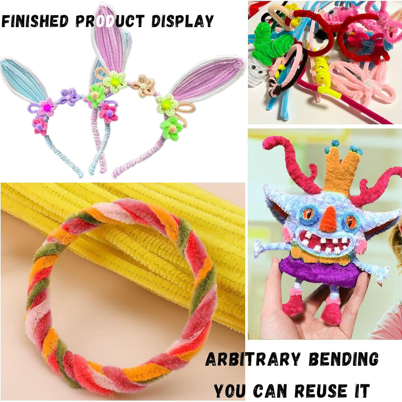 Pipe Cleaners Craft Bulk - 200pcs Arts Crafts, Chenille Stems Art Supplies for Projects, DIY Room Decor, Christmas Decorations