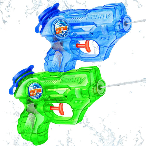Mini Water Gun for Kids Toddler: 2 Pack Water Guns Soaker Squirts Blasters with Trigger for Boys Girls Bath Toys - Ideal Pool Toys Summer Outdoor Beach Fighting Play