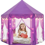 Sumbababy Princess Castle Tent for Girls Fairy Play Tents for Kids Hexagon Playhouse with Fairy Star Lights Toys for Children or Toddlers Indoor or Outdoor Games (Pink)