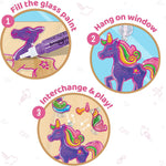 Imagimake Window Art Princess & Unicorn | Mermaid Suncatcher Kit | 32 Pieces Glass Painting Set | Kids Activities Ages 5-8 | DIY Craft Kit | Birthday Gift for Girls Ages 5,6,7,8,9,10,12 Years Old