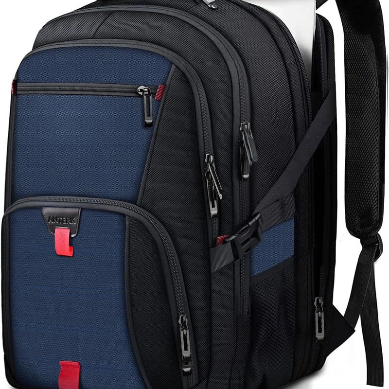 ANTERK Extra Large Travel Laptop Backpack, 17.3 Inch Carry on Backpack for Men Women, Big Anti Theft Water Resistant College Bussiness TSA Airline Approved Work Computer Backpack, Black