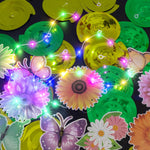 33pcs Spring Flower & Butterfly Hanging Decorations with LED Lights for Easter, Birthday Parties, and Home Decor