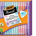 BIC Xtra-Smooth Pastel Mechanical Pencils with Erasers, Medium Point (0.7 mm), Bulk School Supplies for Students and Teachers, 40-Count Pack