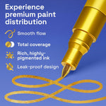 ARTISTRO 2 Gold Acrylic Paint Markers - 0.7mm Extra Fine-Tip Metallic Paint Pens - Perfect for Crafting, Art Projects, & More