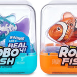 Robo Alive Robo Fish Robotic Swimming Fish (Teal + Orange) by ZURU Water Activated, Changes Color, Comes with Batteries, Amazon Exclusive (2 Pack) Series 3