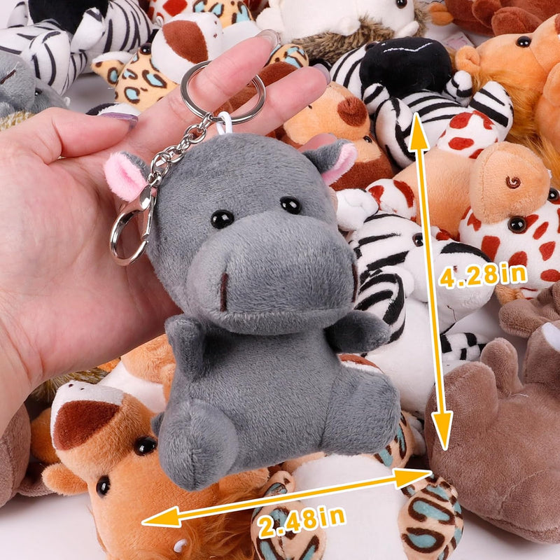 12 Pack Small Stuffed Animals Bulk, 4.5 Inch Mini Plush Toys, Treasure Box Toys for Classroom, Party Favors for Kids, Plush Keychain, Claw Machine Prizes, Baby Shower Decorations