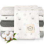 Organic Burp Cloths Baby Boy, Girl, 6-Pack Large Burping Cloths (Neutrals) | 100% Cotton Burp Clothes for Babies, Newborns Spit Up Rags, Super Soft, Absorbent Towels, Gender Neutral, Machine Washable