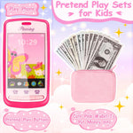 Oisacirg Play Purse with 23PCS Pretend Makeup, Princess Toys for Girls 3-12 | Crossbody Bag, Phone, Wallet, Sunglasses, Makeup for Princess Role Play, Birthday, Mom-Daughter Fun, Multi-Scene Pretend Play
