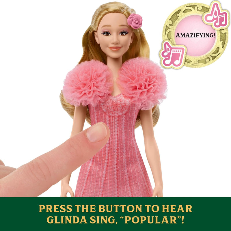 Mattel Wicked Singing Glinda Fashion Doll & Accessories, Posable with Movie-Inspired Look & Removable Outfit, Sings “Popular”