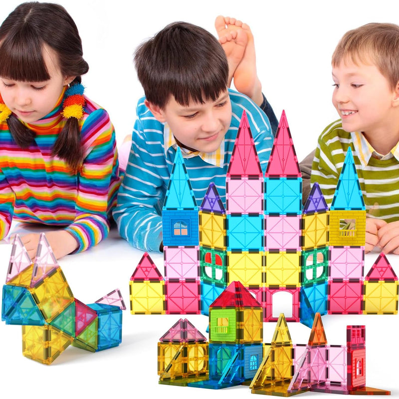 Jasonwell Magnetic Tiles Kids Magnetic Blocks 60PCS Building Sets 3D Magnet Toys Preschool Educational Construction STEM Toy Christmas Birthday Gifts for Toddlers Boys Girls 3 4 5 6 7 8 9 + Year Old
