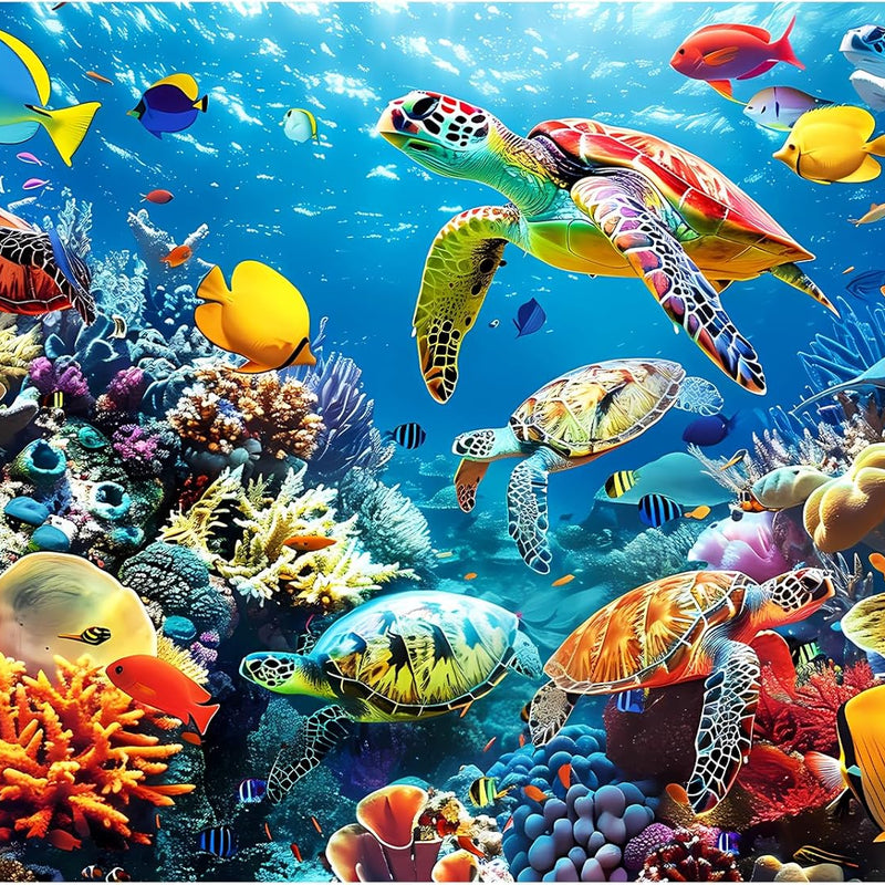500 Piece Puzzle for Adults, Turtle Jigsaw Puzzles, Sea Animals Puzzles 500 Pieces, Birthday and Barious Holiday Party for Family Adult, Funny Puzzle for Adults, 20.5x15 in