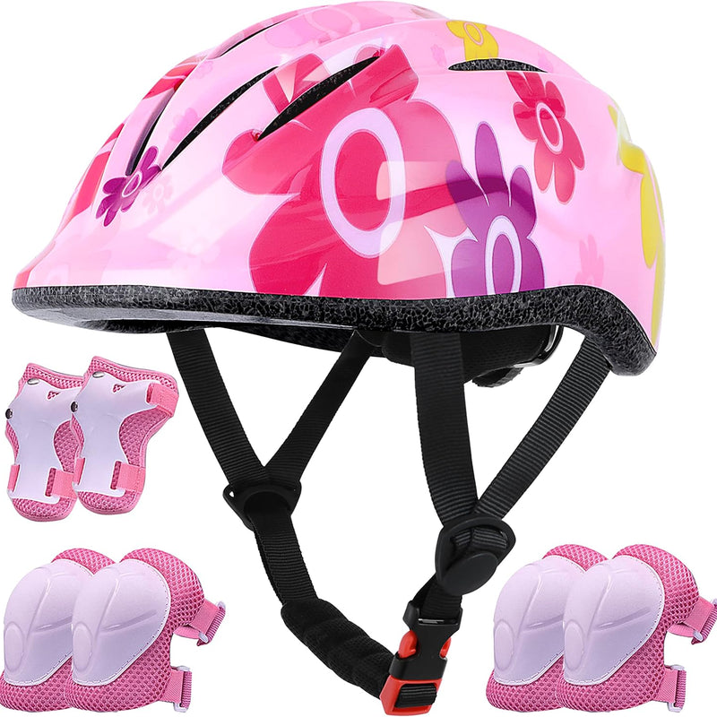 Lamsion Kids Adjustable Helmet with Protective Gear Set for Toddlers, Ages 3 to 8, Boys and Girls, Cycling, Skating, Scooter Helmet