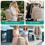 BAGSMART Baby Diaper Bag with Waterproof Pad, Camel | Newborn Essentials, Lightweight Backpack for Girl Boy, Baby Shower Gifts