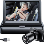 Itomoro Baby Car Camera, Easy Install, 1080p Clear View, Reliable Design | Night Vision with Rear-Facing Car Baby Monitor Built-in screen design 360° adjustable view car camera for baby